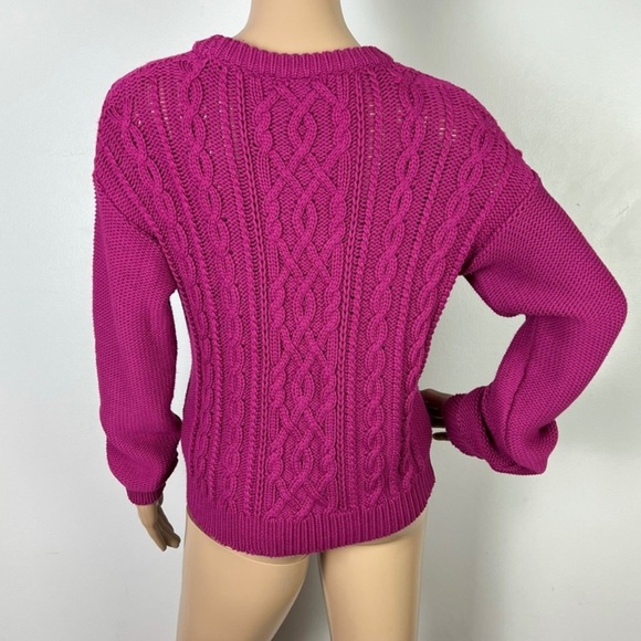 NEW RAMY BROOK PINK CABLE KNIT SWEATER - Picture 5 of 5